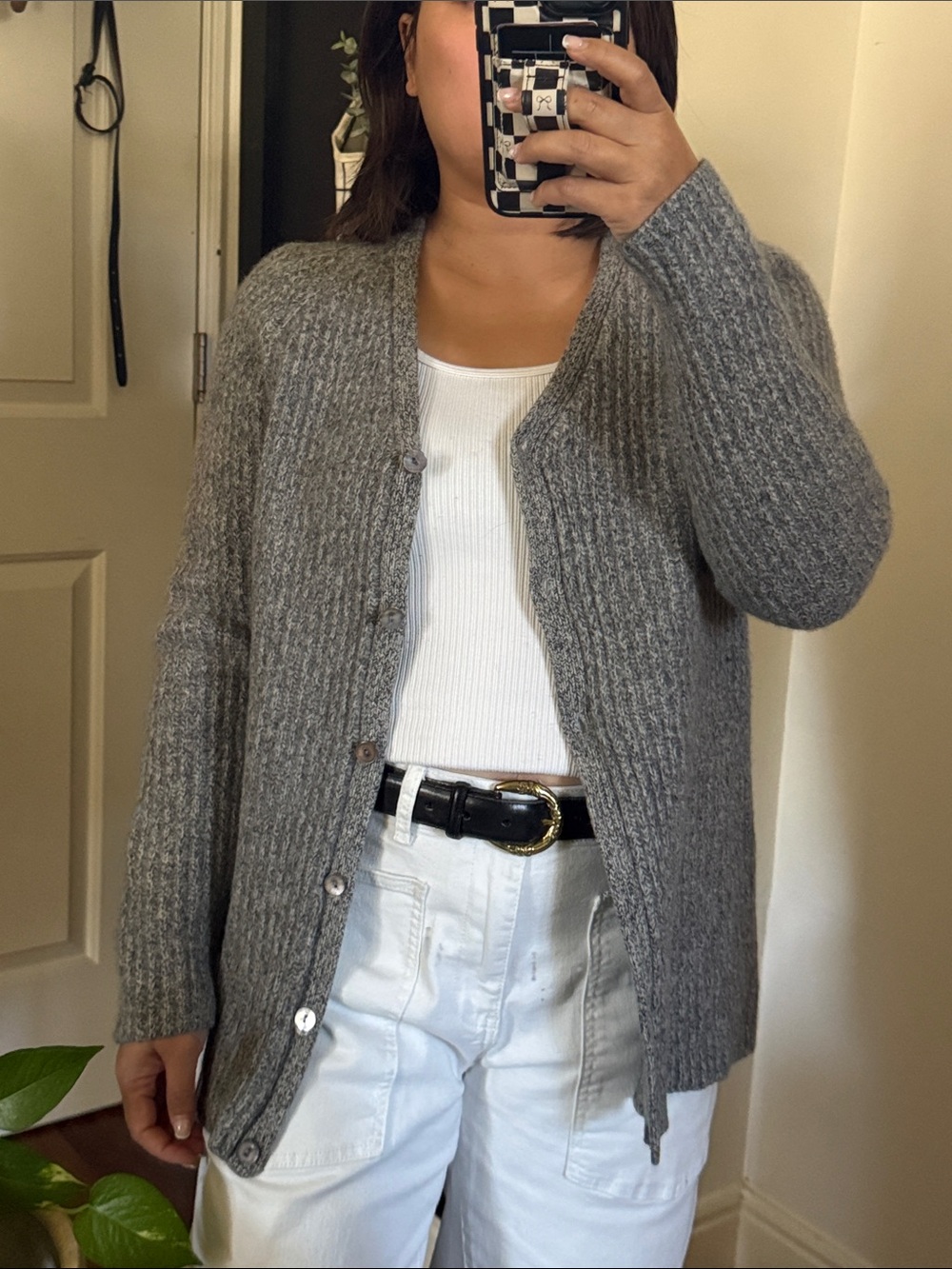 Vintage Mendocino 100% Cashmere Ribbed Knit Heather grey. M